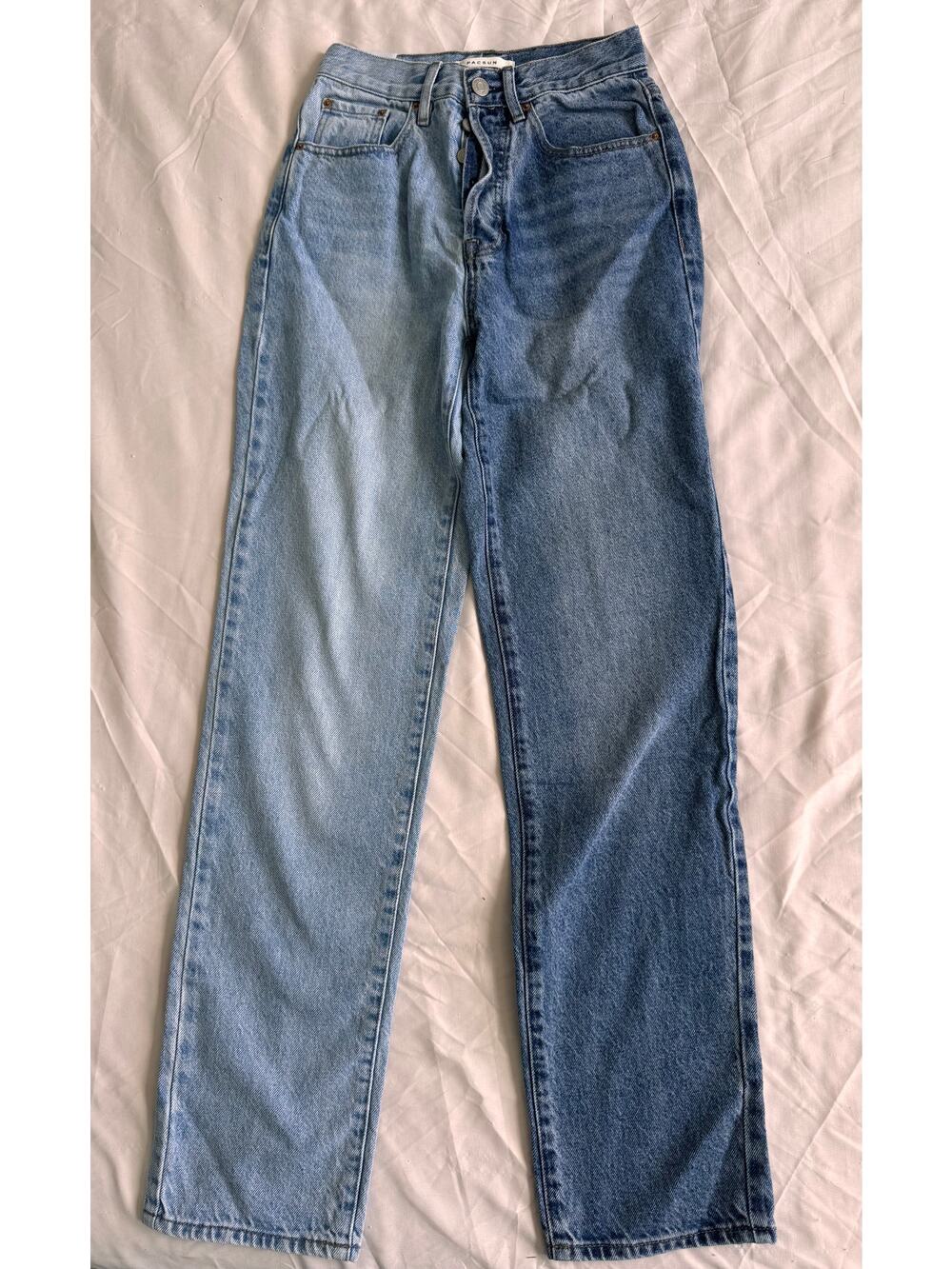 PacSun Two-Tone Straight Jeans 23 (Dad Jean Style)